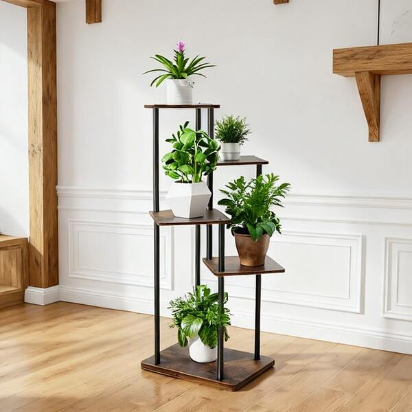 4-Tier Corner Plant Stand Indoor Home, Triangle Space Saving Design, No Tools Quick Assembly, For Living Room Balcony Bedroom Potted Display