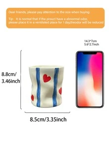 可愛心形條紋花瓶，波浪造型瓶身，適合居家與陽台裝飾；現代簡約風花瓶（2色可選） - 多款 - 查看 9