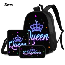 3pcs/Set Student Backpack, Messenger Bag, Pencil Case, Boys' Large Capacity Compartment Backpack, Back To School Supplies Storage, Travel Storage Bag, Suitable For School, Class, Outdoor Sports - A - View 14