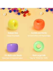 200pcs Plastic Horse Beads, Multi-Color Beads Suitable For Bracelet Making, Braiding, DIY Crafts, Jewelry Making, Keychains And Decorations, Random Colors - Multicolor - View 6