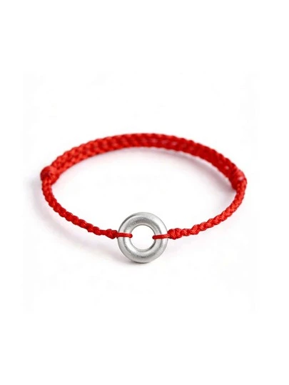 Gelang Tali Merah Nipis Simpul Bertuah Perak Sterling 925, Barang Kemas Pasangan Tali Jalinan Boleh Laras, Hadiah Hipoalergenik untuk Teman Wanita/Ibu