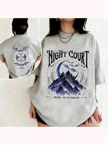 Velaris The Night Court Acotar Two-Sided Comfort  Shirt, Velaris The Night Court Shirt, Court Of Dreams, Inner Circle Acotar Tee-Unisex Summer Casual Vintage Cotton Printed T-Shirts For Couples - Xám - Xem 4