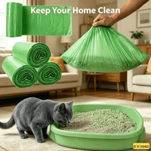 60pcs Cat Litter Bags, Cat Litter Box Liners, Thick Pet Waste Collection Trash Bags, Large Cat Litter Bags, Odor Eliminating, Leak-Proof, Thick, Suitable For Cat Litter Box, Self-Cleaning, Disposable Pet Trash Bags No Mess [Summer Essential] - View 1