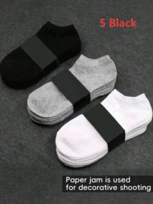 1/5/10/15/20 Pairs All-Match Men's Ankle Socks, Soft Lightweight Versatile Low-Cut Socks, Women's Knee-High Socks And Pantyhose, Men's Crew Socks, Women's Sailor Socks - Multicolor - View 15