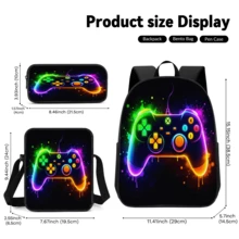 3pcs/Set Student Backpack, Messenger Bag, Pencil Case, Boys' Large Capacity Compartment Backpack, Back To School Supplies Storage, Travel Storage Bag, Suitable For School, Class, Outdoor Sports - A - View 4