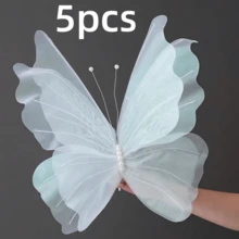 1/5件 50cm 絲綢仿真蝴蝶，3D雙層網翼設計，彩虹歐根紗與珍珠蝴蝶裝飾，適合生日派對裝飾、婚禮裝飾，大尺寸網格仿真蝴蝶，商店櫥窗展示 - 彩色 - 查看 11