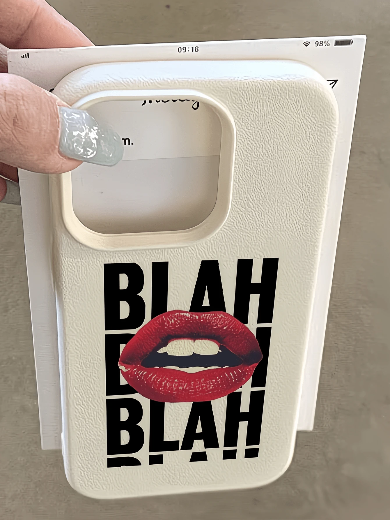 1pc White Sexy Red Lip Letter Minimalist Personalized TPU Shockproof Full Coverage Phone Case Compatible With Apple 17, 16, 15, 14, 13, 12, 11 Pro Max, Air, Applicable To Series - Multicolor - View 1