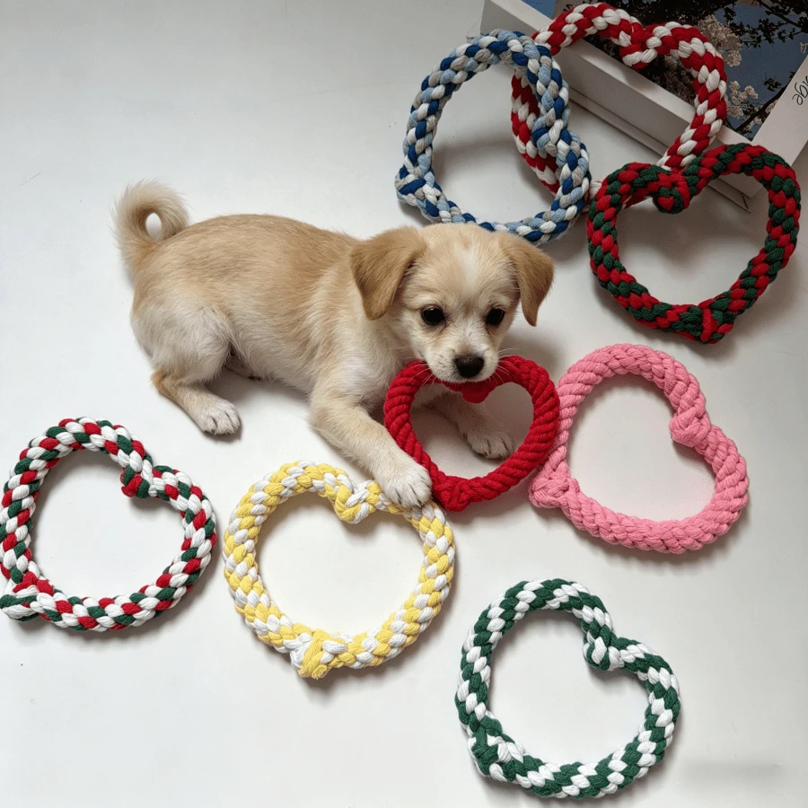 Đồ chơi cho chó bằng dây cotton dệt nhiều màu, giúp mài và làm sạch răng, phù hợp cho chó Poodle, Corgi, Bear và các giống chó khác. - Nhiều màu - Xem 1