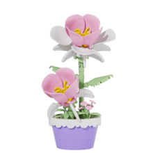 Micro Granule Potted Building Block Immortal Flower, Immortal Flower Building Block Potted Set, Cute Home Decor, Desktop Decor, Multifunctional And Original Gift Idea, Artificial Potted Decor, Holiday Gift, Birthday Gift, Christmas Gift, New Year Gift, Party Decoration - Multicolor - View 16