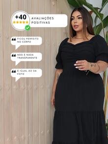 Women's Plus Size Long Dress For Wedding, Graduation, Party, Premium - Black - View 6