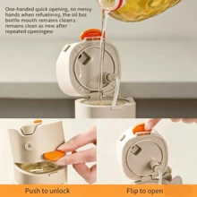 2-In-1 Glass Oil Bottle With Sprayer, One-Click Open, 65° 3D Wide-Angle Fine Mist Nozzle, Dual-Bar Pressure Atomization, Leak-Proof And Stain-Free, Suitable For Cooking, Frying, Salad, And Air Fryer - Yellow - View 3