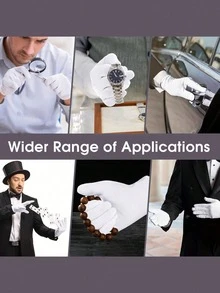 Gants hydratants en coton, modèle unisexe pour les mains sèches et gercées, gants de travail respirants et élastiques convenant à l'eczéma, l'inspection de bijoux, le SPA et plus, blanc - Multicolore - Voir 5