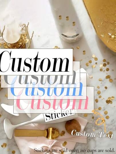 1 ly sâm panh thanh lịch - Không bao gồm ly, chỉ có nhãn tự thiết kế. Chất liệu PVC, ly sâm panh nhẹ nhàng, sang trọng với kiểu chữ trang nhã. - Có nhiều màu sắc để lựa chọn - Thích hợp cho các bữa tiệc và đám cưới - Tăng thêm không khí cho sự kiện