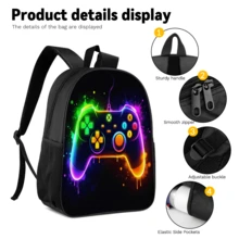 3pcs/Set Student Backpack, Messenger Bag, Pencil Case, Boys' Large Capacity Compartment Backpack, Back To School Supplies Storage, Travel Storage Bag, Suitable For School, Class, Outdoor Sports - A - View 10