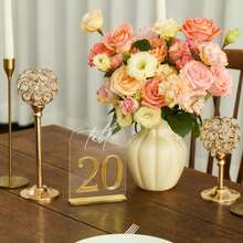 10-Piece Transparent Acrylic Wedding Table Number, Self-Standing Modern Arched Sign For Reception Seating, Anniversaries And Bridal Parties, Elegant Wedding Decoration. - 11-20 - View 3