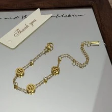 سوار مطلي بالراين ستون بحرف H بتصميم بسيط فاخر، إكسسوار متعدد الاستخدامات ومقاوم للبهتان - سوار مرصع بأحجار الراين - مشاهدة 1
