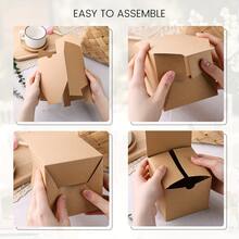 50pcs Brown Candy Gift Box, 4x4x4 Inch Brown Candy Box Set, Suitable For Birthday Party, Wedding And Other Occasions - Multicolor - View 4