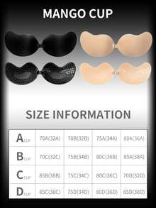 1pc Reusable Silicone Front Closure Bra, Breathable And Skin-Friendly Cup, Suitable For A-D Cup, Deep V Backless Dress - Apricot - View 10