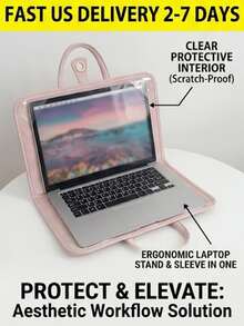 [Delivery Within 2-7 Days In The United States]Cute Laptop Sleeve Bag, 14Inch Laptop Carrying Case Laptop Protective Cover, Laptop Protective Case, Laptop Carrying Case, Laptop Bag Laptop Case, Suitable For School, Office, And Commuting Back To School Stuff Bag For School Work Laptop Bag For Women College Essentials Laptop Sleeve, Purse Essentials Items, Storage Bags, Purse Accsesories, Charger Organizer, Electronics Pouch, Charger Bag, Digital Camera Case, Portable Charger, Side Pocket And Faux Pearl Handle | Fits Air/Pro 13, Pro 14, HP, Fashion Laptop Accessories – Fits Most Up To 14", Travel Essential, Travel Necessities, Stocking Stuffers For Women, Cruise Essential - Xem 1
