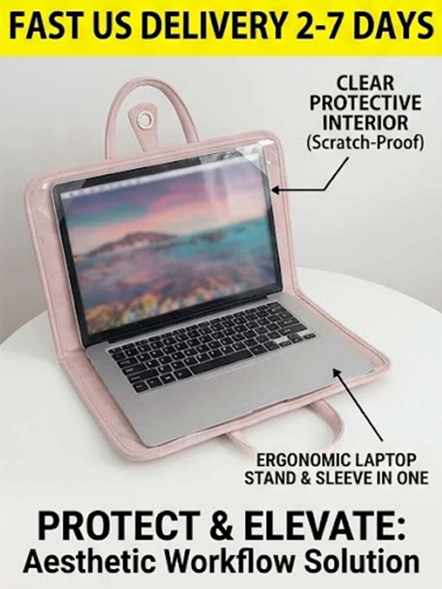[Delivery Within 2-7 Days In The United States]Cute Laptop Sleeve Bag, 14Inch Laptop Carrying Case Laptop Protective Cover, Laptop Protective Case, Laptop Carrying Case, Laptop Bag Laptop Case, Suitable For School, Office, And Commuting Back To School Stuff Bag For School Work Laptop Bag For Women College Essentials Laptop Sleeve, Purse Essentials Items, Storage Bags, Purse Accsesories, Charger Organizer, Electronics Pouch, Charger Bag, Digital Camera Case, Portable Charger, Side Pocket And Faux Pearl Handle | Fits Air/Pro 13, Pro 14, HP, Fashion Laptop Accessories – Fits Most Up To 14", Travel Essential, Travel Necessities, Stocking Stuffers For Women, Cruise Essential - Xem 1