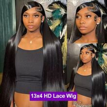 8-34 Inch 13x4 Invisible Lace Front Wig, 200% Density Pre-Plucked Natural Hairline Mixed Texture Brazilian Straight Natural Color Glueless Lace Front Wig For Women, Suitable For Party, Holiday, Daily Use - Natural & Black - View 8