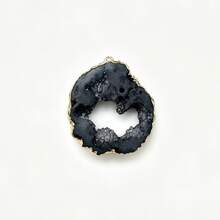 30-40mm Natural Agate Crystal Tooth Semi-Precious Stone Asymmetrical Pendant Necklace - Irregular Geode Pendant - View 17