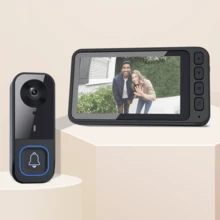 Holiday Special Offer! Wireless Smart Video Doorbell, 4.5'' Display, High Definition , Two-Way Audio, Night Vision, Automatic Recording, No WiFi, No App, No Monthly Fees, Easy Installation, Quick Pairing, Rechargeable Battery. - View 13