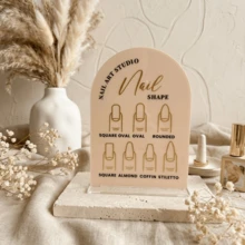 Unique Acrylic Nail Display Board, 7 Nail Shape Options, Nail Salon Desktop Decor, Nail Studio Exclusive Accessory, Gift For Nail Technicians - 1PC - View 3
