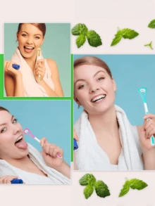 Bộ 1/3/6 dụng cụ cạo lưỡi | Dụng cụ chăm sóc răng miệng cầm tay, loại bỏ hiệu quả hơi thở hôi và mảng bám trên lưỡi, không chứa cồn. Có nhiều màu sắc, nhẹ nhàng với nướu và răng nhạy cảm, dễ sử dụng, giúp duy trì hơi thở thơm mát, sản phẩm vệ sinh răng miệng lý tưởng. - Bàn chải lưỡi - Xem 10
