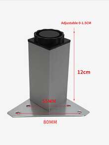 4个黑白家具脚 可调节方形柜脚 铝合金柜脚 浴室柜脚 - 彩色 - 查看 8