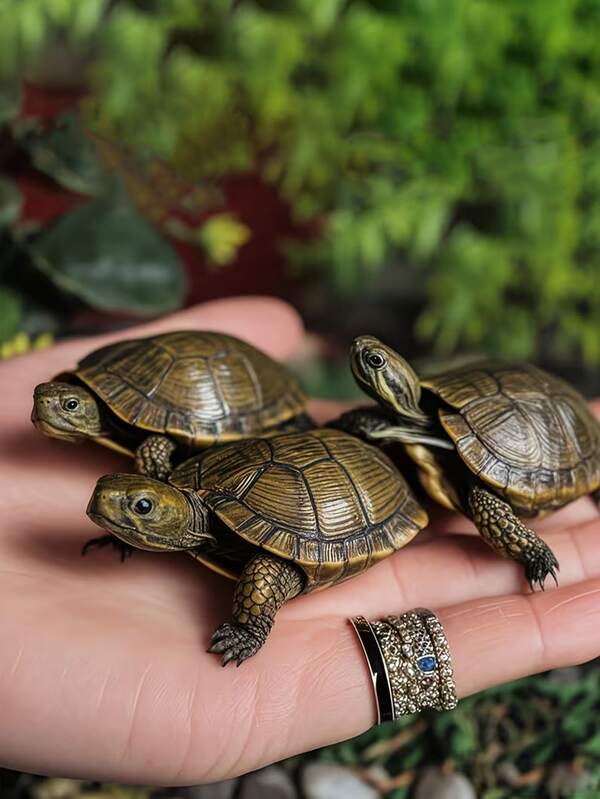 1pc/3pcs Resin Realistic Turtle Figurines, Suitable For Miniature Landscape, Bonsai, Tea Table Decor, Garden, Pond, Yard Decoration, Party, Holiday, Photography Props, Home Collection Gift