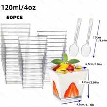 20 piezas Tazas de postre, Tazas de degustación, Tazas de pastel, Tazas de mousse, Suministros reutilizables para fiestas y vajilla de restaurante - transparente - Ver 12