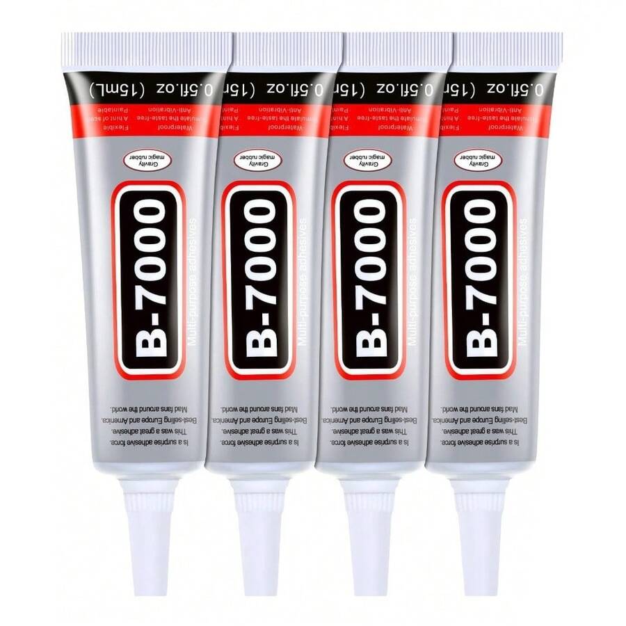 4 Pcs 15ml B7000 Clear Super Glue, Rhinestone & Craft Glue With Precision Tip, Bedazzling Kit Supplies For Jewelry Making, Bead Gem Craft, Fabric, Shoes, DIY, Crafts - 4 cái, 0,5 fl oz (15ml) - Xem 1