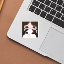 Girl And Cat, Cute And Healing, Suitable For Expressing Love For Cats Vinyl Sticker - Durable Smooth Surface, Self-Adhesive Bumper Sticker, Suitable For Cars, Windows, Laptops, Trucks, Water Bottles - Multi-Purpose Durable Design, Car Sticker - Vinyl - View 3