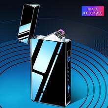1 Metal Double Arc Lighter, USB Rechargeable, Windproof And Flameless, Metal Structure, With LED Power Indicator And Touch Sensing Ignition Switch, Compact And Portable, Suitable For Ignition Scenarios Such As Cigarettes, Aromatherapy Candles, Outdoor Sports, Emergency Adventures, Etc., Suitable For Gift Giving - 彩色 - 查看 11