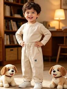 Quần jean denim thường ngày cạp chun cho bé trai - trắng - Xem 9