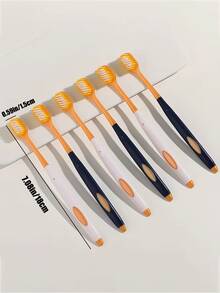 18 piezas de cepillos de dientes de cerdas suaves de cabeza ancha, adecuados para uso familiar, producto ideal - Multicolor - Ver 6
