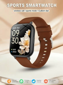 Reloj inteligente unisex con llamadas inalámbricas y alertas de mensajes, podómetro, seguimiento de calorías y distancia, modos deportivos múltiples, control de música, cámara remota, alarma, caja de metal y correa de silicona, batería de 180mAh, carga USB, reloj inteligente multifuncional para teléfonos inteligentes, regalo para vacaciones - Multicolor - Ver 6