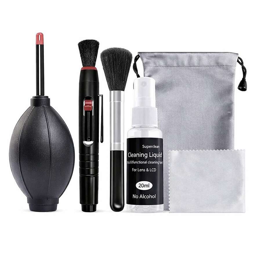 Bộ dụng cụ vệ sinh máy ảnh chuyên nghiệp, bao gồm máy thổi khí, bút vệ sinh, khăn lau, phù hợp với hầu hết các loại máy ảnh, điện thoại, máy tính, có thể vệ sinh ống kính máy ảnh/quang học và máy ảnh DSLR. - Xem 1