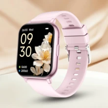 Reloj inteligente unisex con llamadas inalámbricas y alertas de mensajes, podómetro, seguimiento de calorías y distancia, modos deportivos múltiples, control de música, cámara remota, alarma, caja de metal y correa de silicona, batería de 180mAh, carga USB, reloj inteligente multifuncional para teléfonos inteligentes, regalo para vacaciones - Multicolor - Ver 9