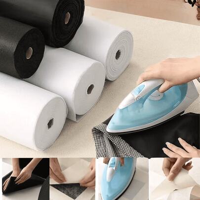 Vải lót không dệt nhẹ, kích thước 12 inch x 32 yard, lớp lót polyester một mặt, thích hợp cho các sản phẩm thủ công DIY, quần áo, túi xách và trang trí nhà cửa.
