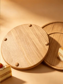 1 khay gỗ hình trăng khuyết, khay đựng đồ nhà bếp, khay đựng dao kéo bằng gỗ - màu nâu - Xem 6
