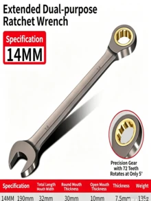 Cờ lê kết hợp có tay quay dài 6/32mm, 72 răng, góc xoay 5°, cờ lê đa năng đầu mở/đầu hộp, thép CR-V. - cờ lê - Xem 31