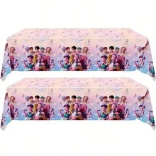 1 pieza Mantel con tema de grupo de chicas, decoración de fiesta de cumpleaños, mantel desechable de PE, adecuado para decoración de fiesta de fans de K-Pop (entrega aleatoria) - Multicolor - Ver 7