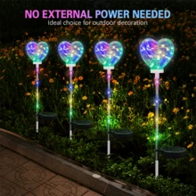 1pc Solar Outdoor Heart-Shaped Lawn Light, Colorful LED Landscape Pathway Light, IP44 Rated For Courtyards, Garden Decor, Rooftop Balconies, Wedding, Valentine's Day, Thanksgiving Decorations, Christmas Decorations, Halloween Decorations - Color Light - View 7