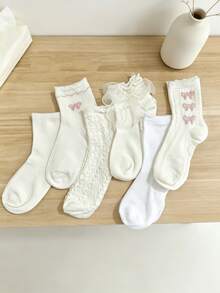 1/6 đôi tất Mary Jane ren trắng mùa xuân, thoải mái, đa năng - Nhiều màu - Xem 12