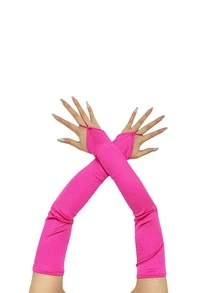 1 Pair Versatile Solid Color Elegant Vintage Gloves, Suitable For Photoshoot, Formal Occasions, All Seasons,Festival,Party - Rose Red 0939 - View 3