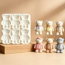 Magic Magician-Shaped Bear Candy Mold, Cute Beret-Shaped Bear Pudding Mold. Suitable For Holiday Parties And Birthday Parties. Can Be Used To Make Cookies, Gummy Candies, Chewing Gum, Home Decorations, And Shower Bombs - View 2