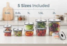 Aafan 10PCS Airtight Food Storage Containers Set, Plastic Pantry Organization Jars With Lids, Moisture-Proof Kitchen Storage Boxes, Clear Stackable Cereal & Dry Food Containers (0.4L–2L) - View 4