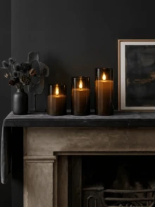 1/2/3pcs Flameless LED Candle Set With Remote Control, Flickering Effect And Timer Function, Suitable For Holidays, Weddings, Gifts, Fireplace, Home Decor - Black - View 4
